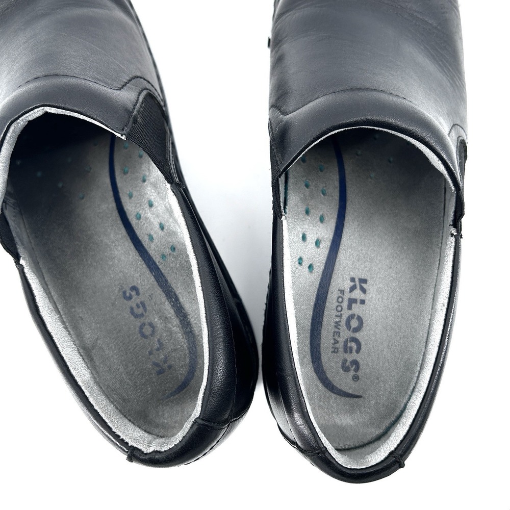 Klogs Naples Nursing Clogs Womens 10 Black Leather Slip Resistant Work Shoes - Picture 4 of 8